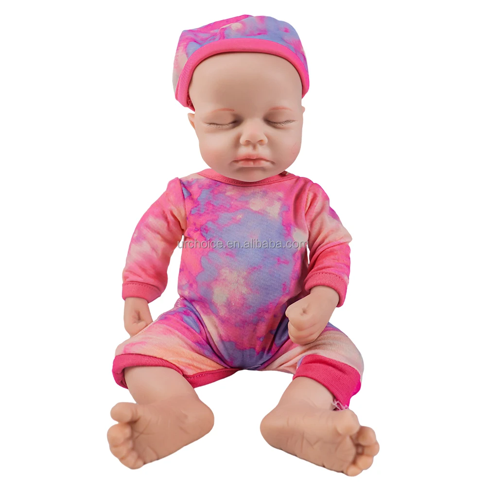 Mini Realistic Soft Twins 12 Inch Full Solid Silicone Sleeping Newborn ...