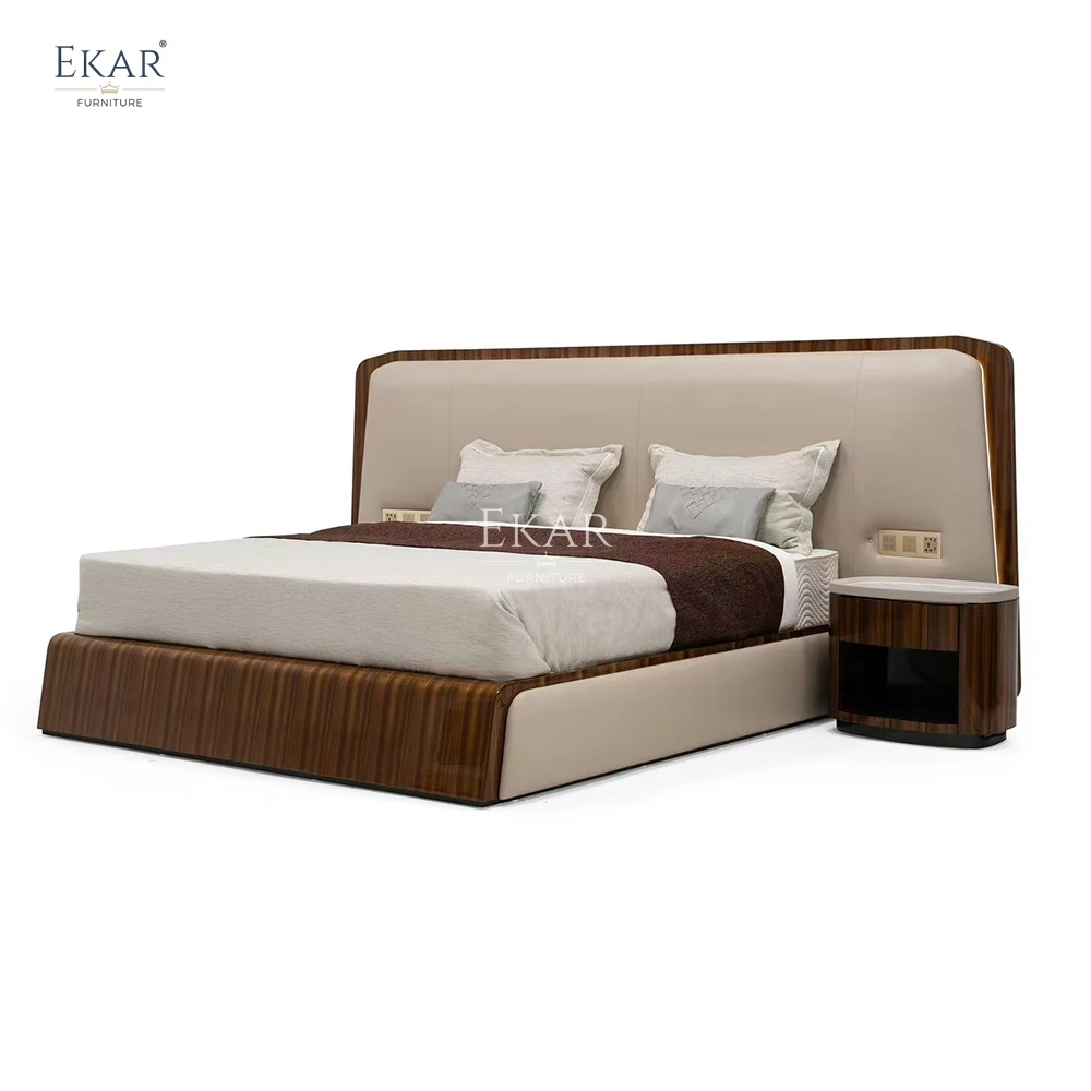 Modern Stylish Wide-Screen Solid Wood Bed Soft Functional Design for Bedroom Comfort details