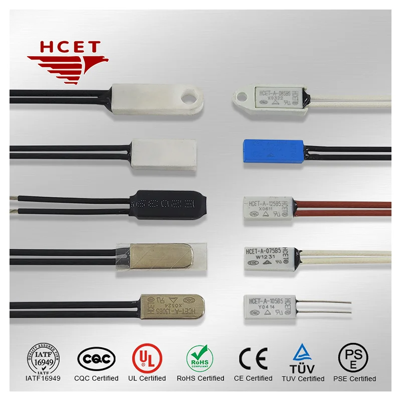 HCET-A Series TB05 KSD9700 Bimetal Thermal Switch Electric Power Motor Thermal Protectors Temperature Switch for Battery Pack