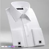 White mens slim fit french cuff shirt