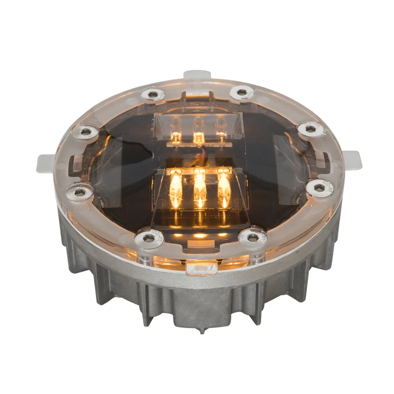 Factory Selling Solar Power amber Warning Light/Traffic Yellow Flashing Light/Solar Driveway Marker Light