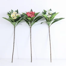 Hot Sale Artificial Real Touch Plumeria Flower White Yellow Pink 92cm for Home Decor Frangipani Flower for Indoor Office Decor