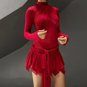 Elegant Mesh Pleated Sheer A-Line Mini Dress Party Club Outfits for Women Long Sleeve Ruched Sexy Bodycon Dresses