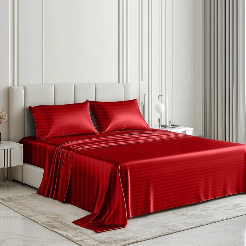 Meilleures ventes : draps plats et housse de couette haut de gamme, tailles king, ensembles de literie en satin pour l’été