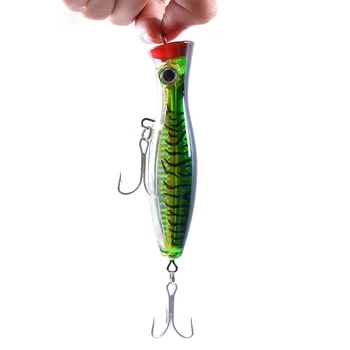 CHEERY Topwater Floating Popper Hard Fishing Lure Laser Finish Treble Hooks Saltwater Freshwater Bass Fishing Bait – Popper – view 5