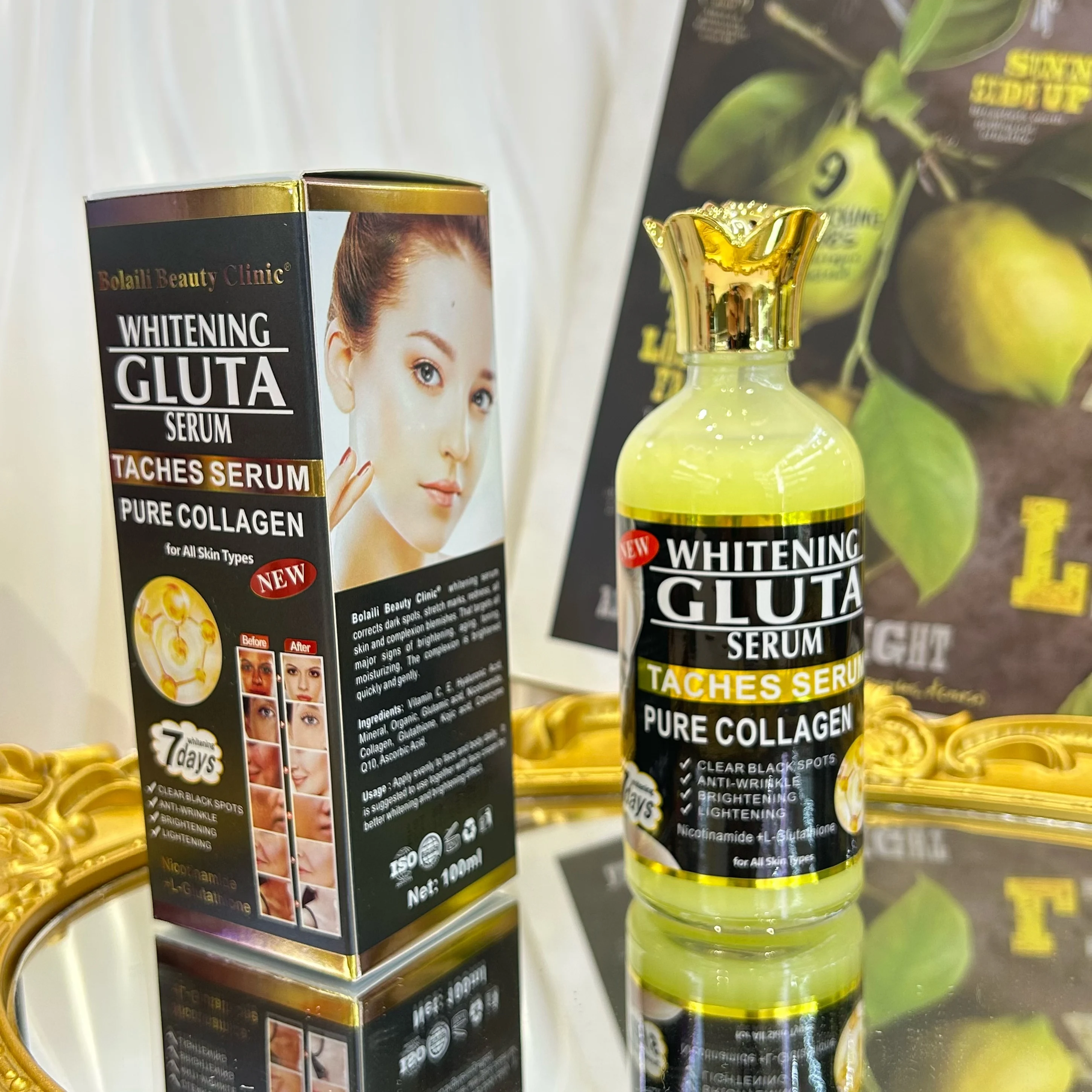 Sérum Collagène Banane – 60 Ml, FPS 5, Protection UVA 4 étoiles, Pour Taches Et éclat, Naturel
