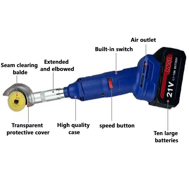 600 Вт микро-угловая шлифовальная машина с литиевой батареей беспроводной 90-градусный колено керамическая плитка полировальная гравировальная