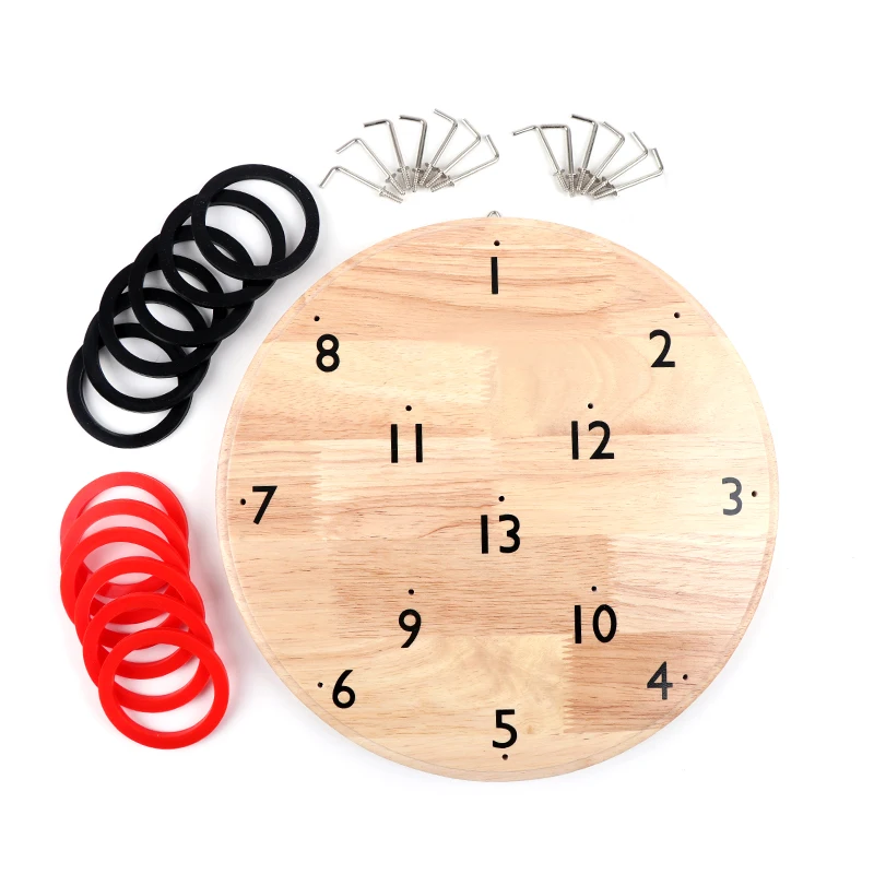 Hookey Wooden Ring Toss Game Educational Toy Set Throwing Darts Safe
