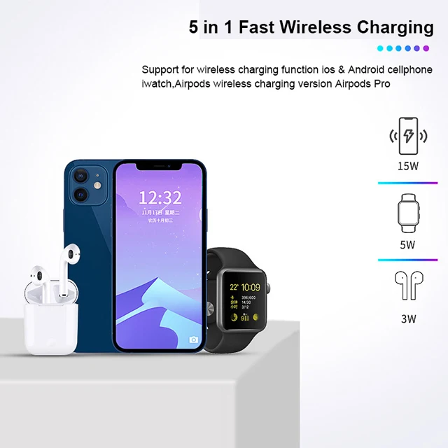 Hot Design Novelties Of Qi 15w Wireless Zinc Alloy Body 4in 1 Magnetic Mount Wireless Phone Charger
