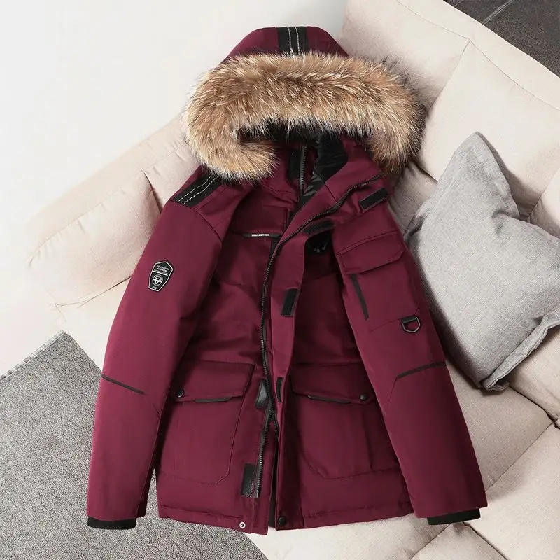 Men's Winter Warm Hooded Thicken Puffer Coat,cross-border men's short style down jacket_voghion.com