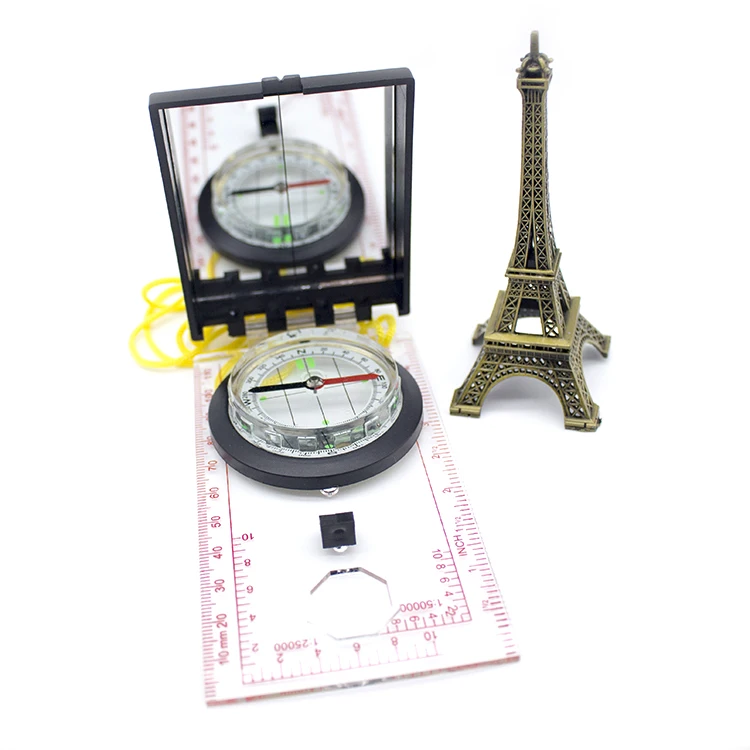 Portable Mini Acrylic Base Plate Compass Handy Handheld Map Ruler Mirror Sports Navigation Guide Perfect Hike Companion Pointer