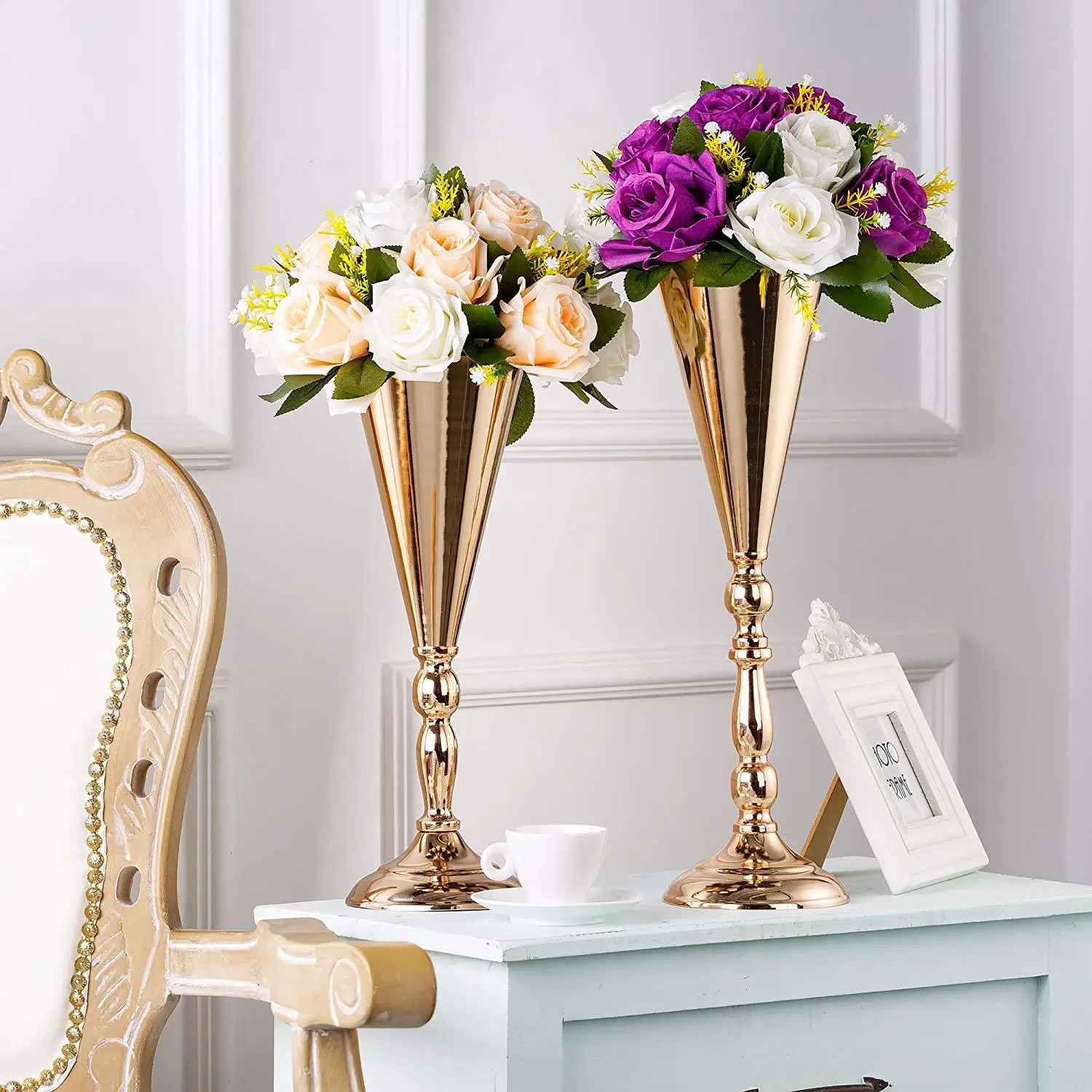 Ourwarm Centerpieces Wedding Metal Gold Centerpieces For Wedding Table ...