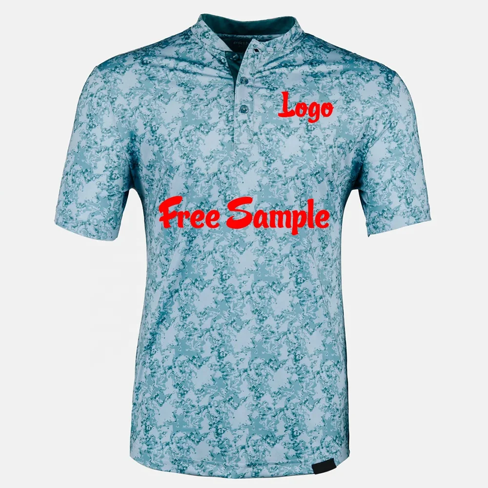 Customized Your Design Sublimation Print 100% Polyester Mandarin Collar Dry Fit Performance Golf Polo Jersey Shirt Custom Logo