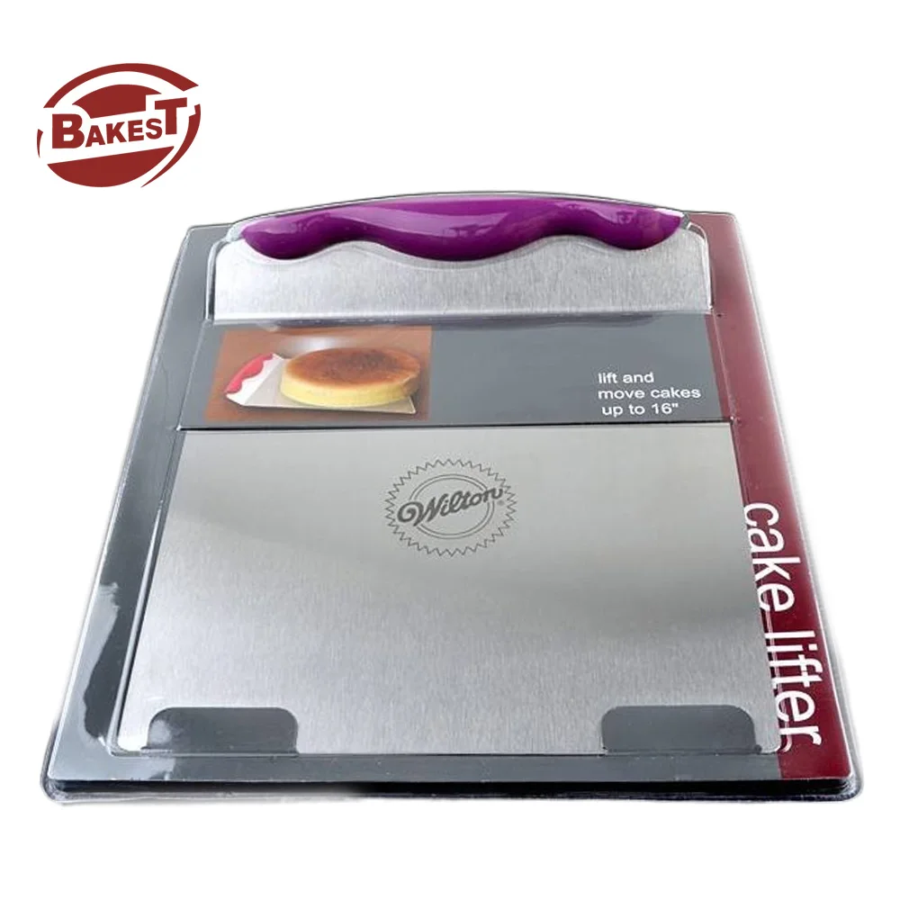 Cake Angled Scraper Lifter Moving Plate Cookie Spatula Purple Cake Tools Metal Dessert Decorators Stainless Steel
