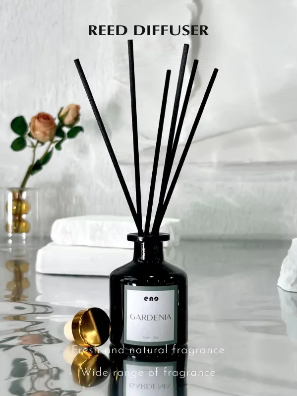 Floral Scent Reed Diffuser Black Classic 50ml Gardenia Bloom Fragrance Home Floral Scent Aroma Sets Packaging for Home