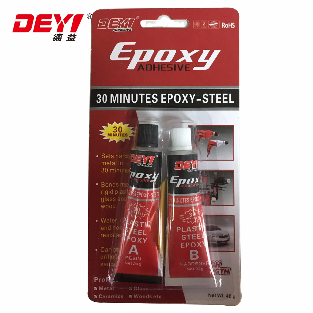 Heat Resistant (-60 to +100°C) Epoxy AB Glue with Touch Dry in 30 Minutes and Full Cure in 24 Hours