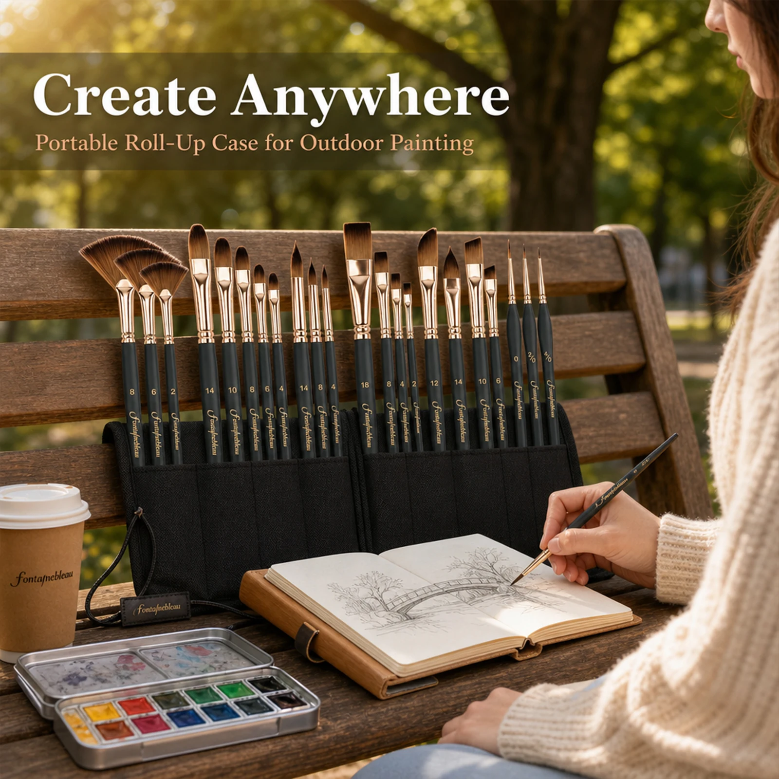 26Pcs Artist Paint Brush Premium Anti-shed Synthetic Nylon Wooden Handle Acrylic Paint Brush for Art Painting