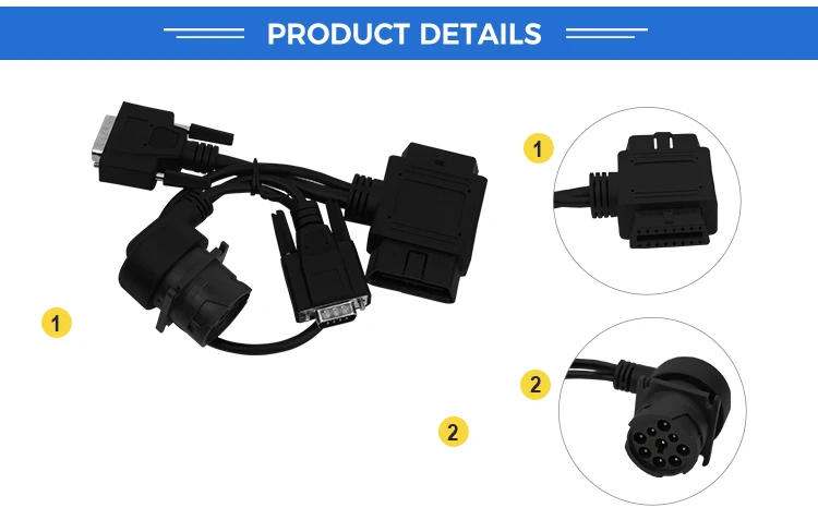 product customized black db15 female to j1939 9 pin obd2 connector deutsch eld y cable harness diagnostic tools-4