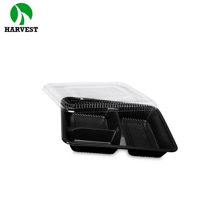 Custom Disposable Pp Plastic 3 Compartment Microwave Food Container