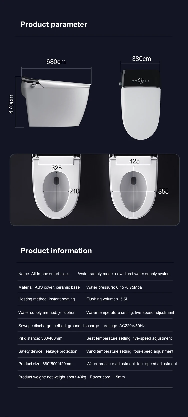 product auto flush electric bidet inodoros wc toilet bowl ceramic siphonic automatic toilet commodes bathroom intelligent smart toilet-11