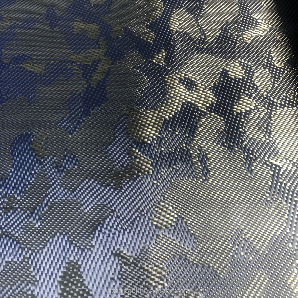 240gsm Blue Camouflage Jacquard Carbon Aramid Hybrid Fiber Fabric for Use Carbon Fiber Fabric with Camouflage Design