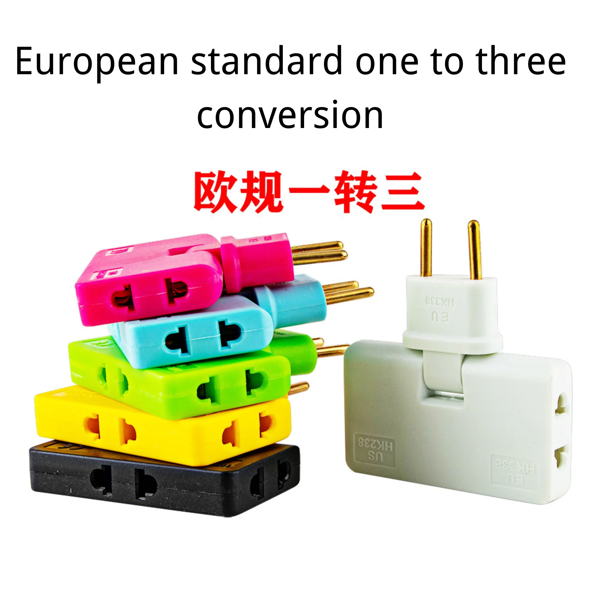 Wall Socket EU Wall Outlet Extender 3 Way Flat Mini Indoor Plug Folding Outlet Splitter 3In 1 Rotatable Socket Converter