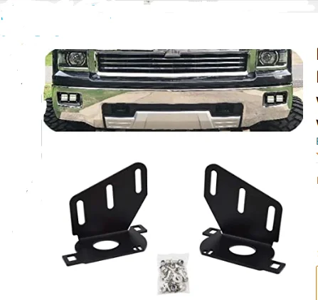 Lower Hidden Bumper Fog Lamp Mounting Brackets Upgrade Kit 3 Inch LED  Cube/Pod Lights Compatible with 2014 2015 Chevy Silverado