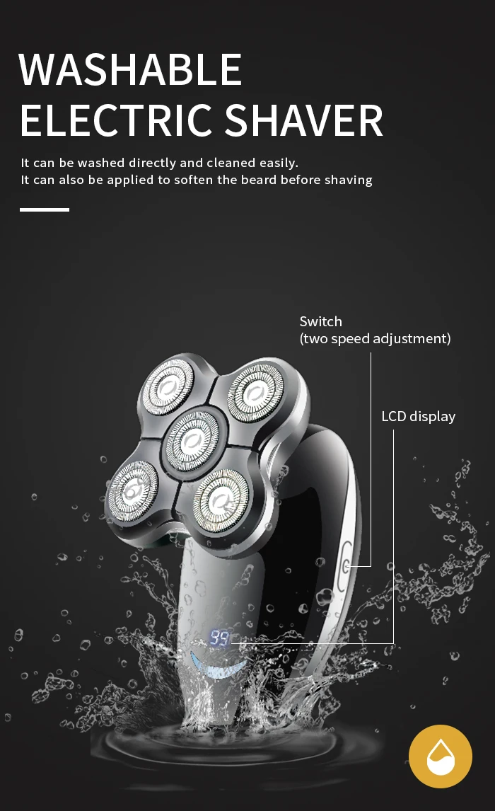KM-1111 Factory price waterproof cordless painless multifunction hair shaver 5 in 1 men electric