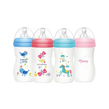 Factory Hotsale Baby Bottle Easy Cleaning Bpa Free 240ml Baby Feeding Bottle With Natural Nipples