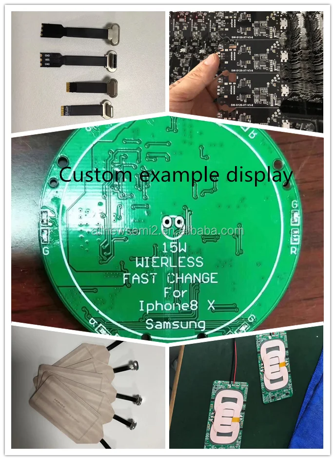 Customized  12V input Wireless charging module 15W for transmitting PCBA board + coil scheme DIY