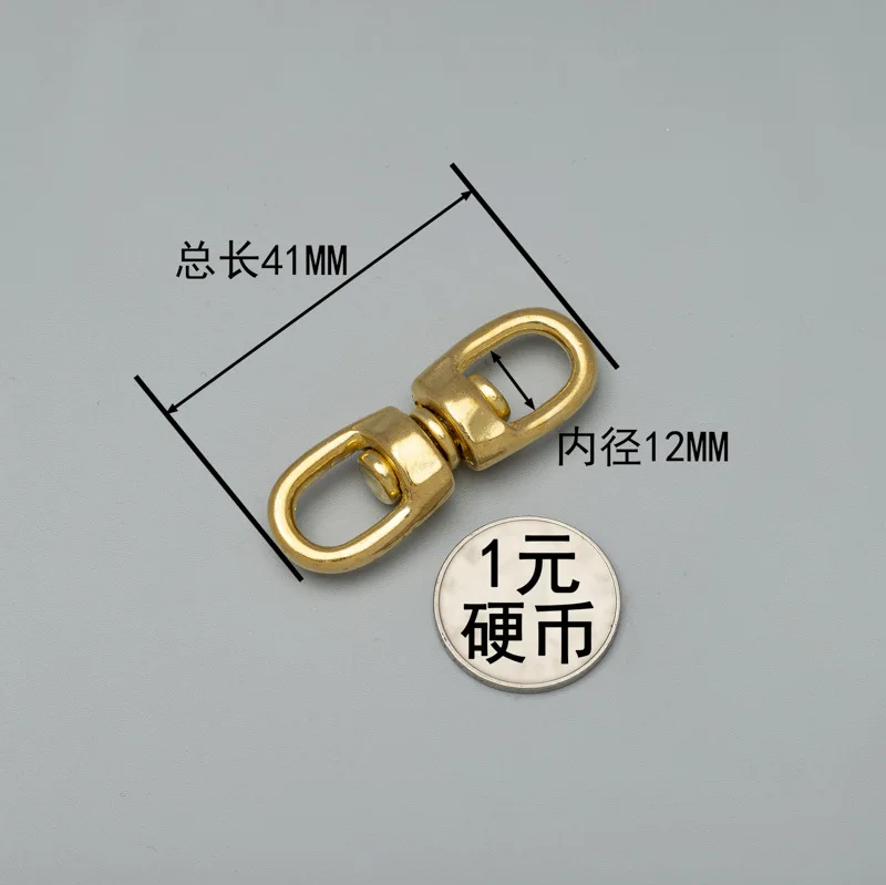 BT-B09 20mm Handbag Accessories Solid Brass Buckle Double Eye Swivel Rings