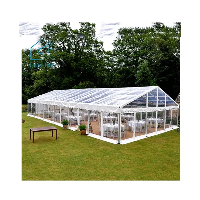 Easy Assembly And Disassembly Transparent Marquee Waterproof Wedding Tent for Catering with Tables And Chairs