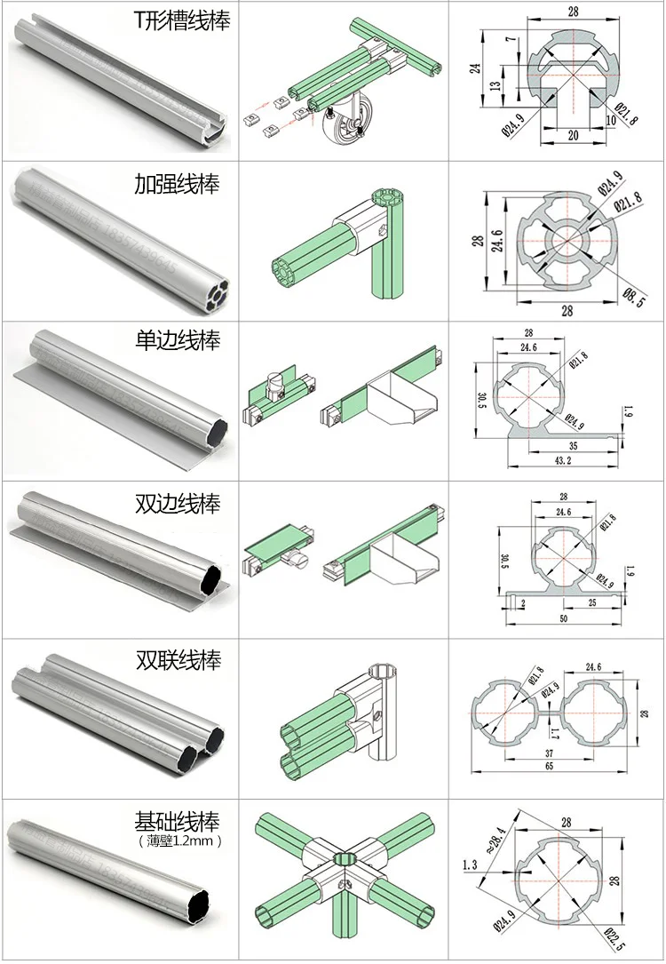 product screw nut third generation lean pipe accessories aluminum alloy tube profile grade 1000 series pipe joint fastening connector-15