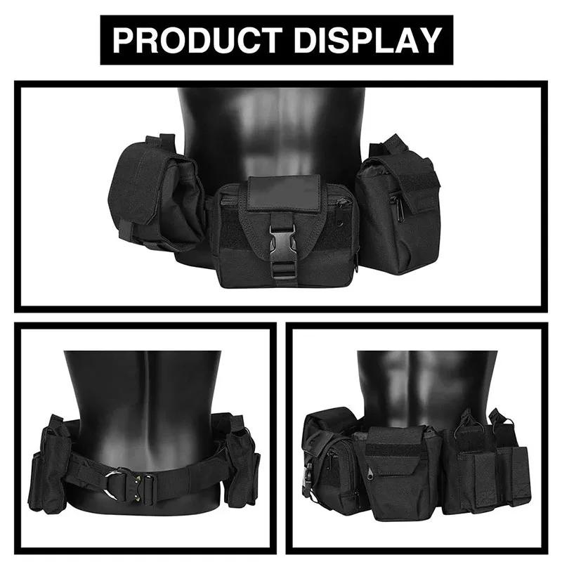 Outdoor Tactical Belt Set Combination Detachable Adjustable Waist Belt With Accessory Packs Hunting Game Tactical Belt