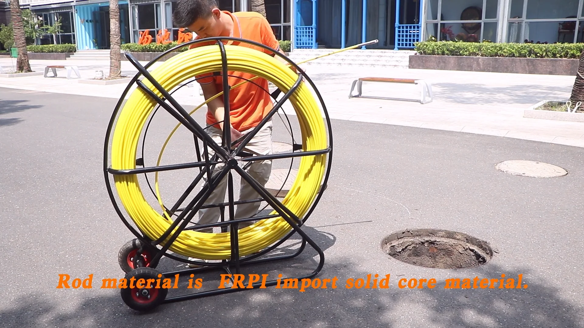 12mm 250m Fiberglass Fish Tape Conduit Ducting Rodder Wire Cable