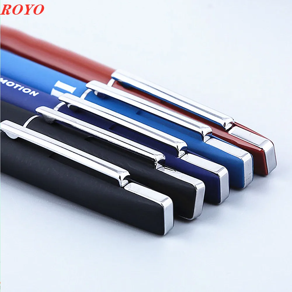 Metal Ball Pen Black White Simple Luxury Fine Ballpoint Pens With Custom Logo for Business Gift and Promotional