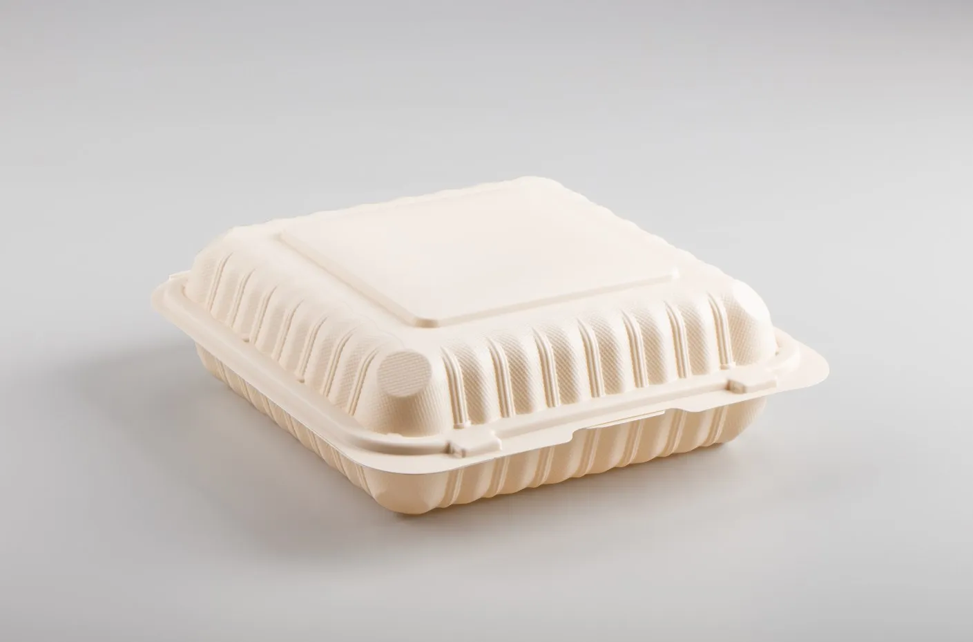 9x9inch Biodegradable Eco-friendly Clamshell Takeaway Hinged Lid To-go Lunch Bento Box Disposable Corn Starch Food Container