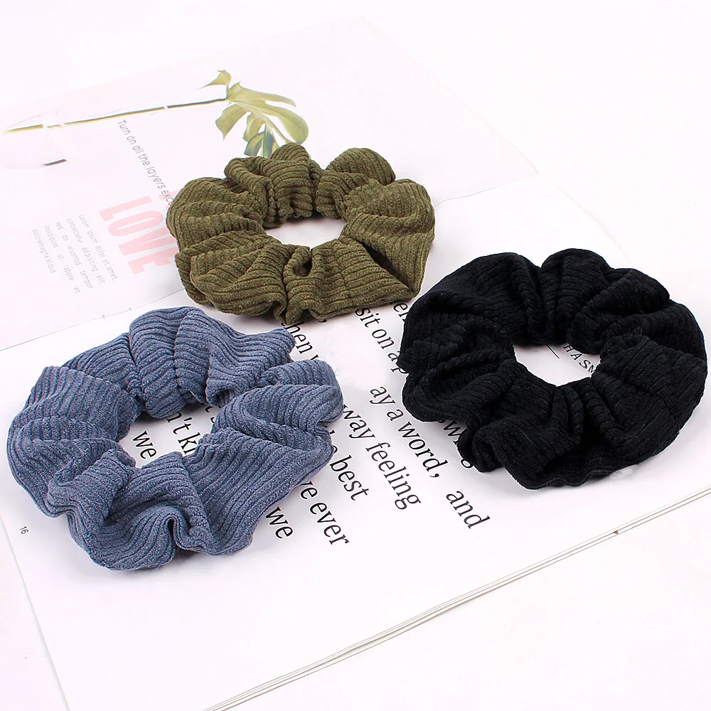 Хит продаж, стильные вельветовые скрапбусы, однотонные меховые скрапбусы в полоску для осени и зимы