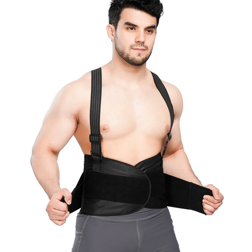 Adjustable Shoulder Straps Lower Back Brace Lumbar Support Belt