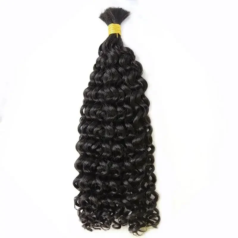 Păr uman cu bucle spiralate, vrac, pentru împletituri, păr Remy brazilian, micro-împletituri, pachete de păr_voghion.com