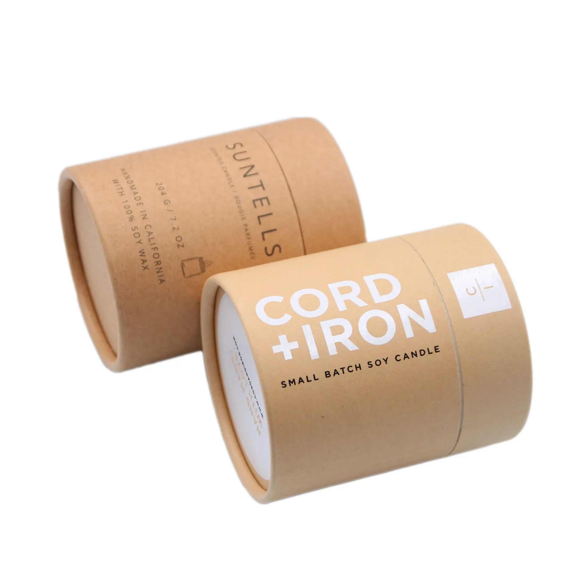 Custom Printed Cardboard Cylinder Candle Box Tea and Craft Use Paper Packaging for Round Candles