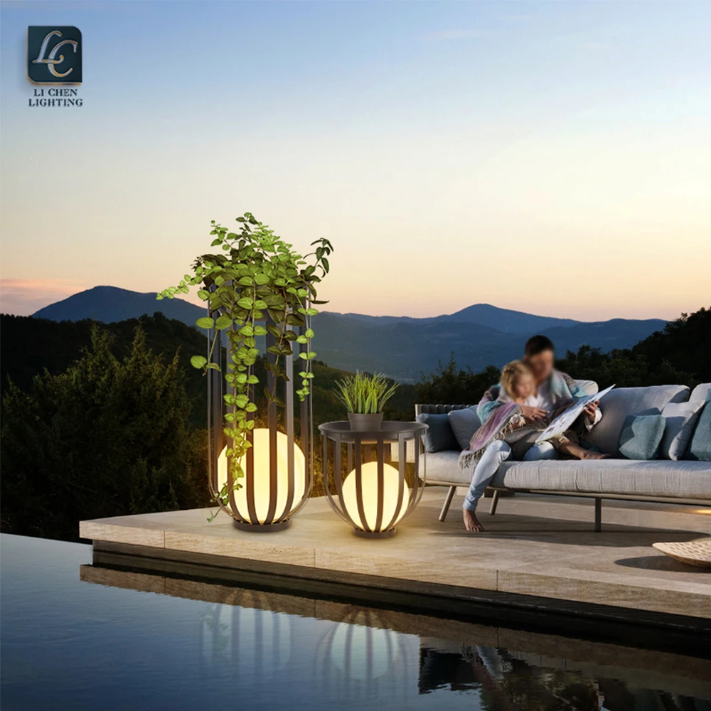 HW08 Hot Selling Ip65 Waterproof Villa Park Garden Portable Solar Outdoor Indoor Led Floor Light   