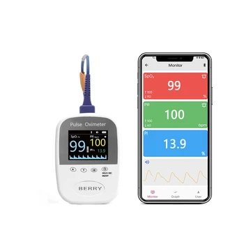 BERRY Electric Portable Pulse Oximeter Palm SPO2 PR Oximeter with Power Source