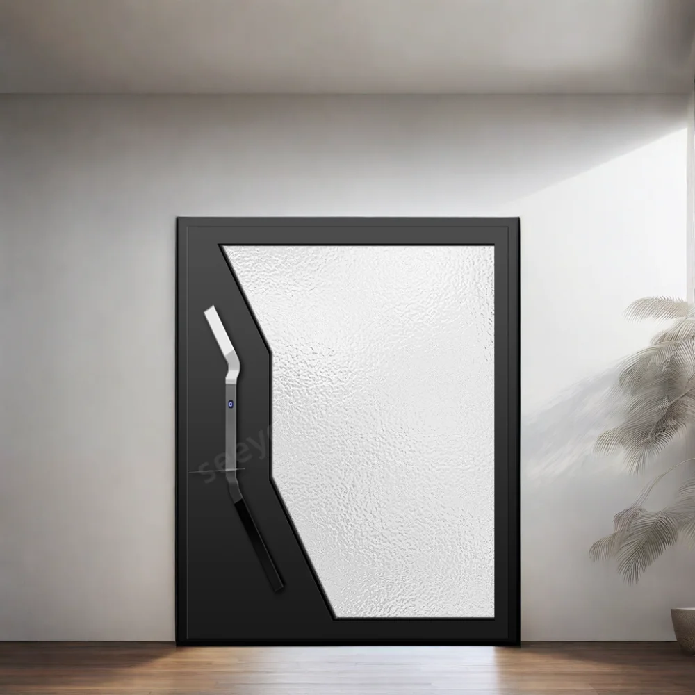 Seeyesdoor Aluminum Pivot Door Waterproof Frosted Fiber Glass For Entry ...