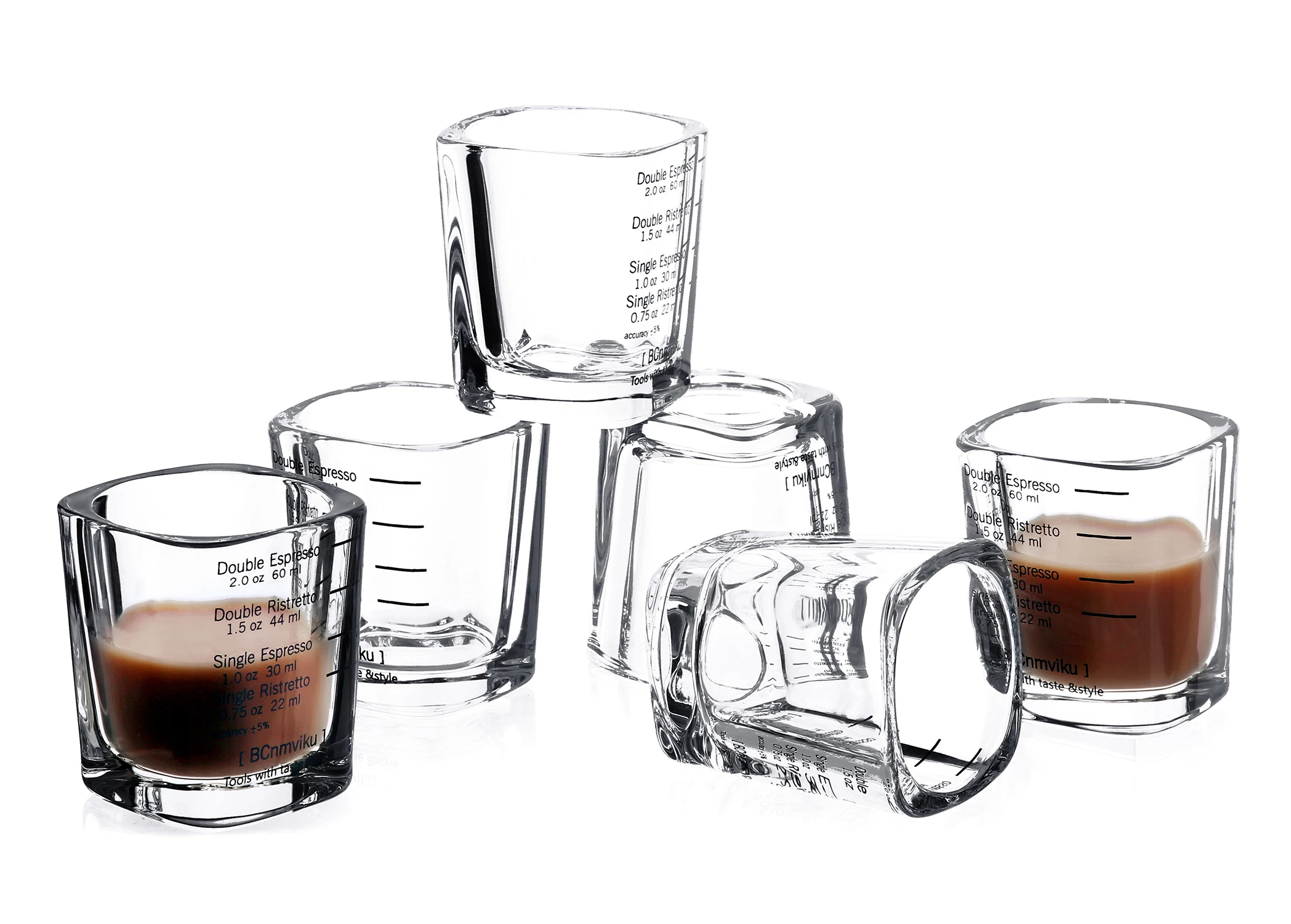 Bcnmviku Espresso Shot Glasses Measuring Cup: Ideal for Baristas and  Ristretto Lovers