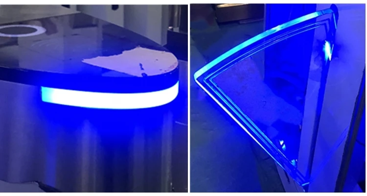 GYM Oval Design Factory RFID Card QR Code Stainless Steel Office Building Flap Barrier