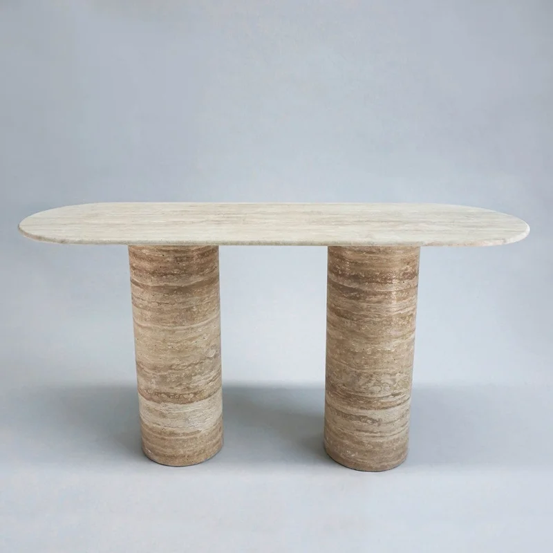 product ydstone natural stone coffee table modern elliptical travertine top for home  hotel versatile vanity  countertop design-6