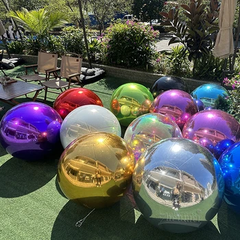 Zhenmei Factory Customized Giant Hanging Inflatable Mirror Ball Shinny Disco Mirror Sphere Balloon for sale