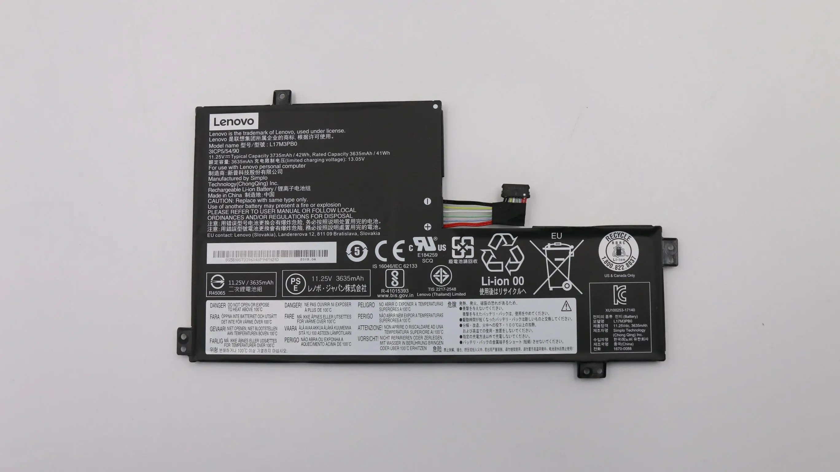 New Notebook Laptop Rechargeable Battery For Lenovo Chromebook 100e ...