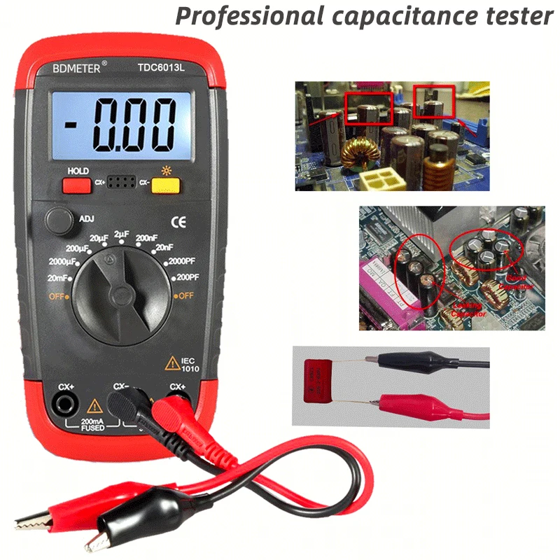 200pF to 20mF Capacitor Tester Professional Digital LCD Capacitance Meter